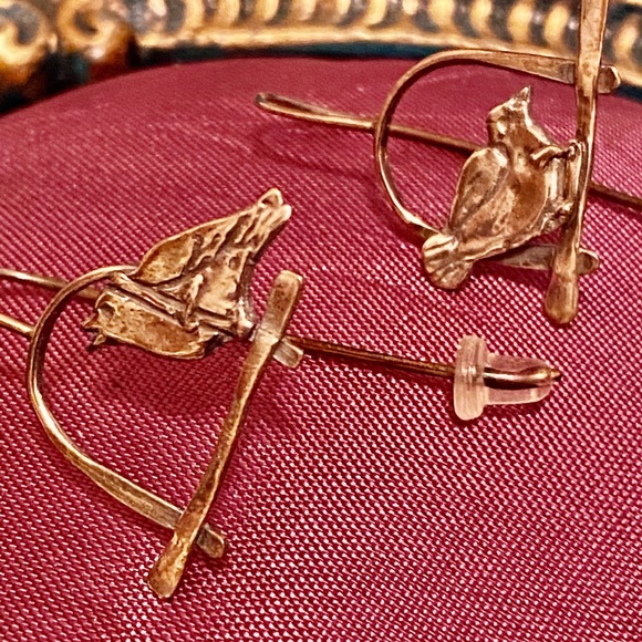 Sterling bird earrings - Picture 2 of 3